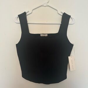 Black Square Neck Tank Top - Frame Studio